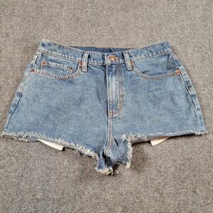 PINK Victoria's Secret Cutoff Shorts Womens 10 Blue Denim Frayed Raw Hem Casual